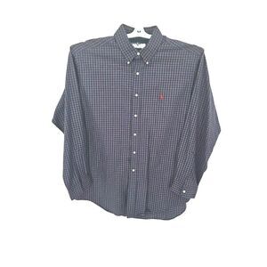 Ralph Lauren "Classic Fit" Blue and Red Check Men's Long‎ Sleeve Shirt Si…